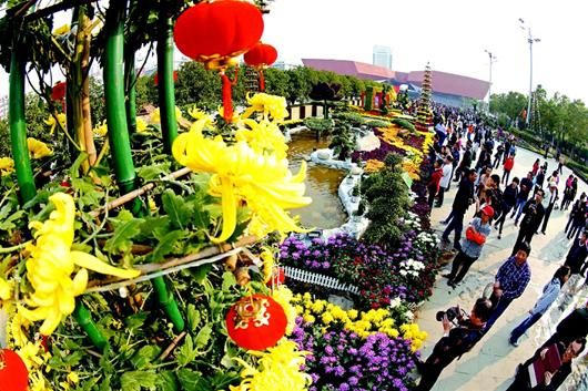 武汉：金秋菊展3000余种百万盆菊花汇成花海